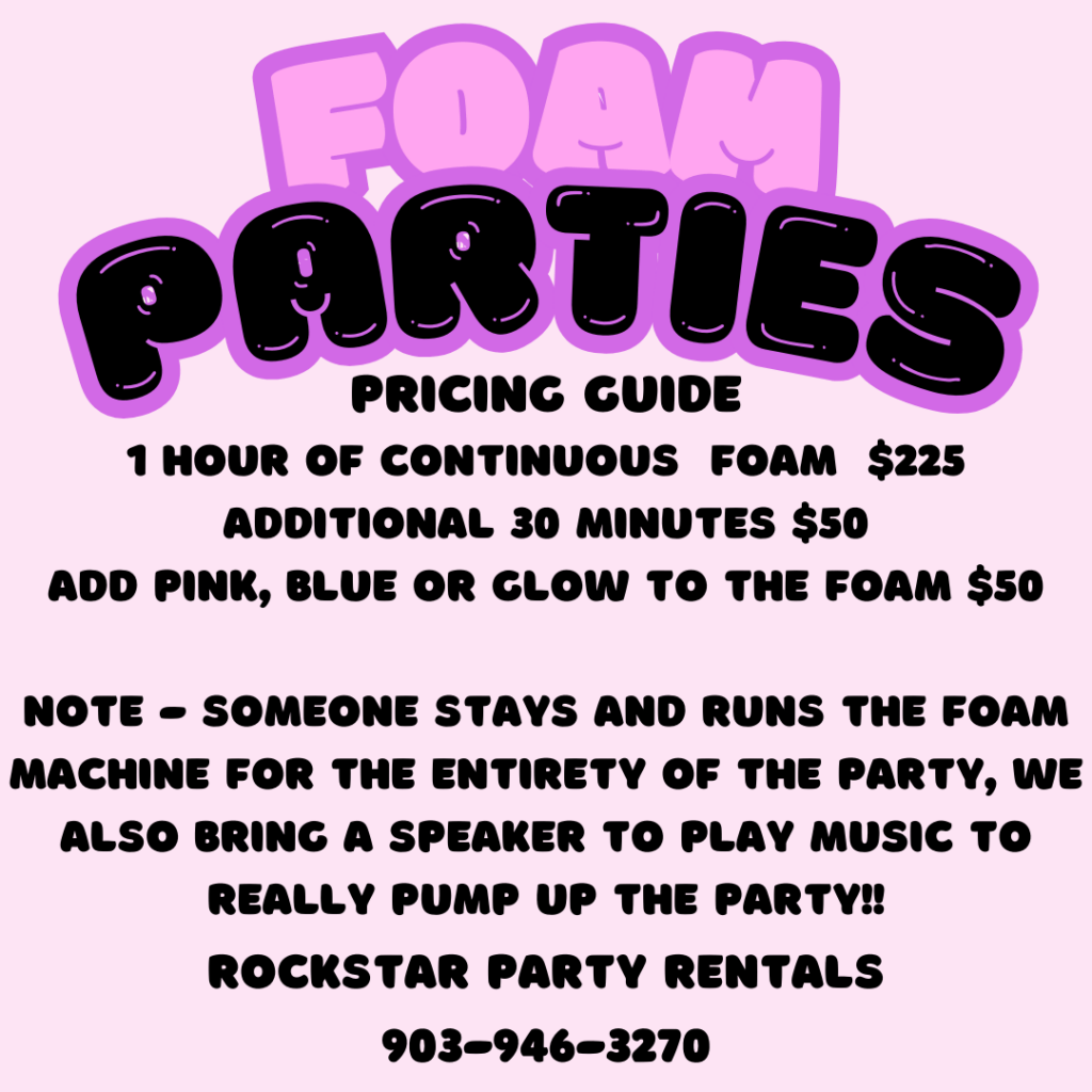 foam party price sheet Foam Parties